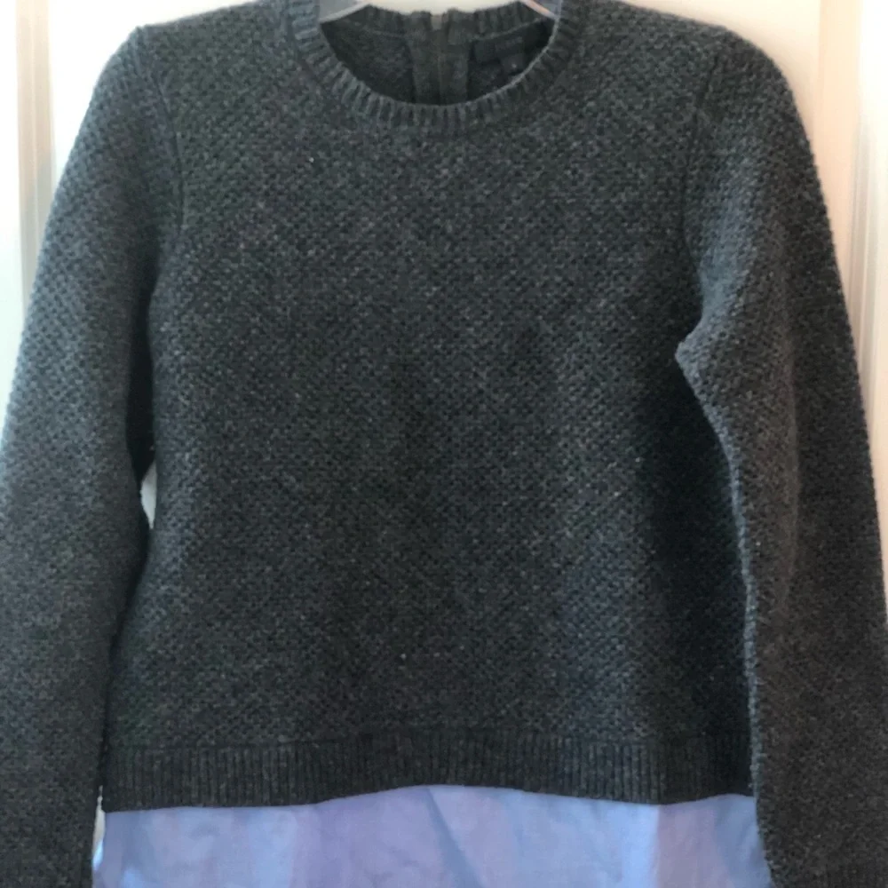 J Crew Navy Lambswool Shirttail Sweater Size S